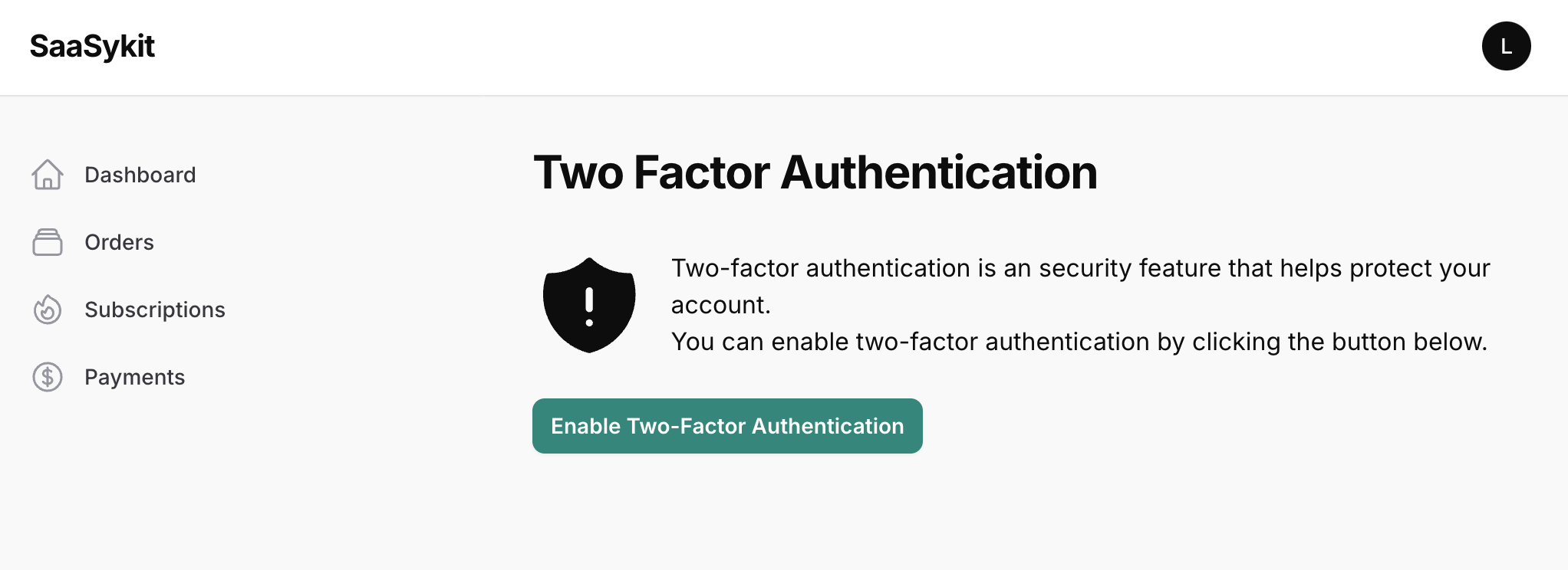 Two factor authentication