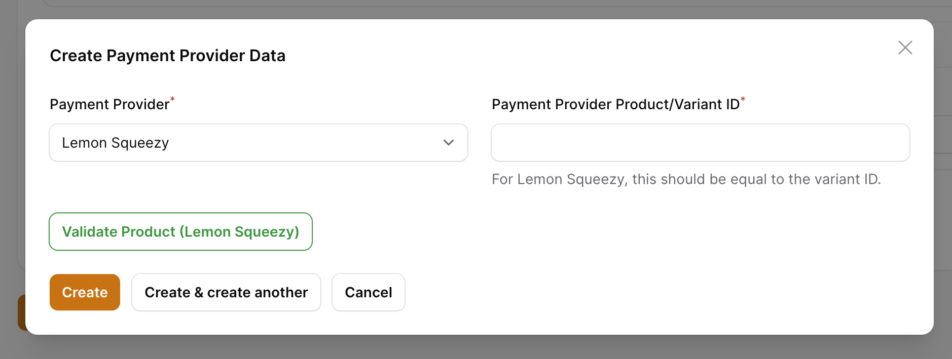 Add payment provider data