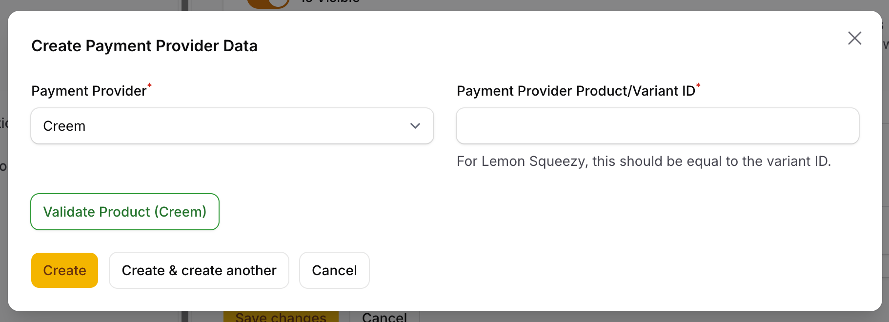 Add payment provider data