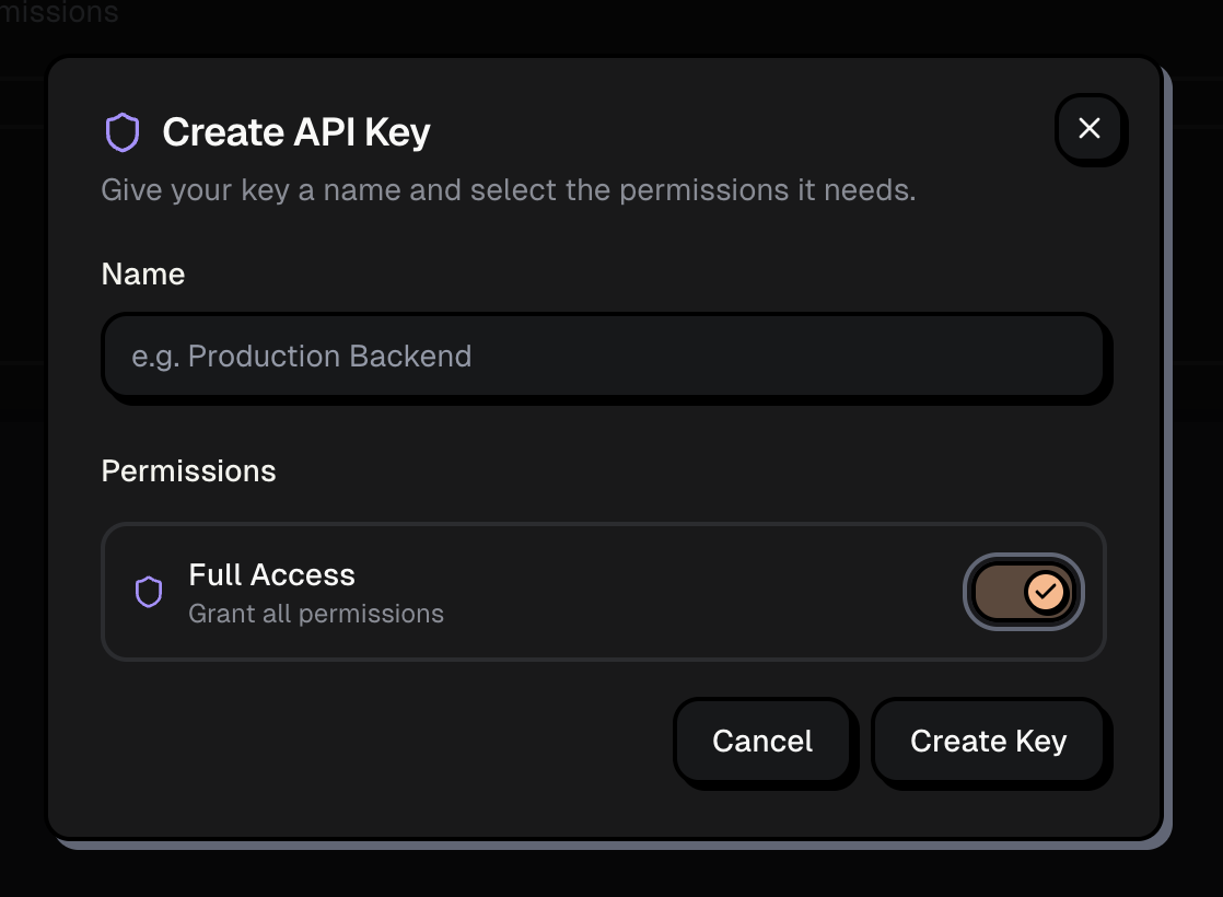 API Key details