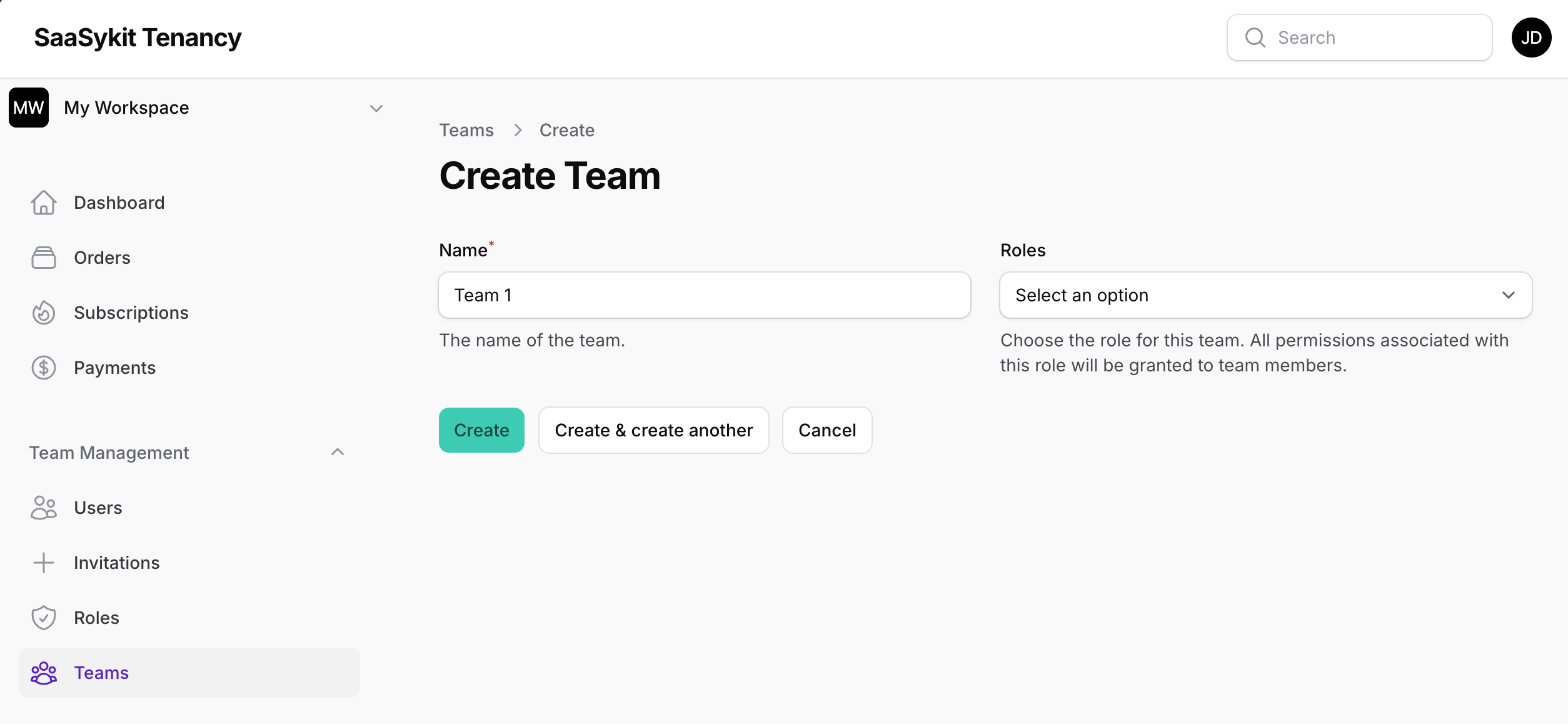 Create team