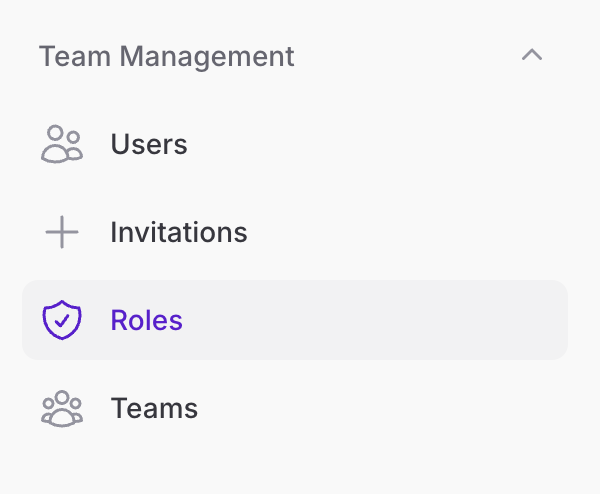 Roles menu