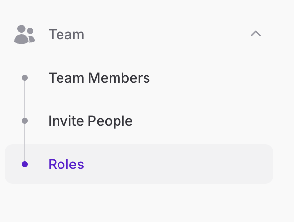 Roles menu