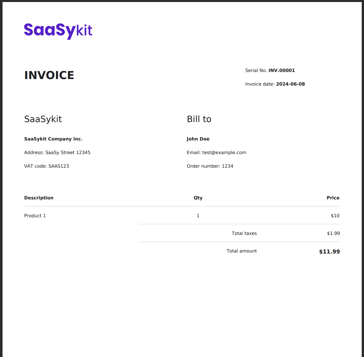 Sample Invoice