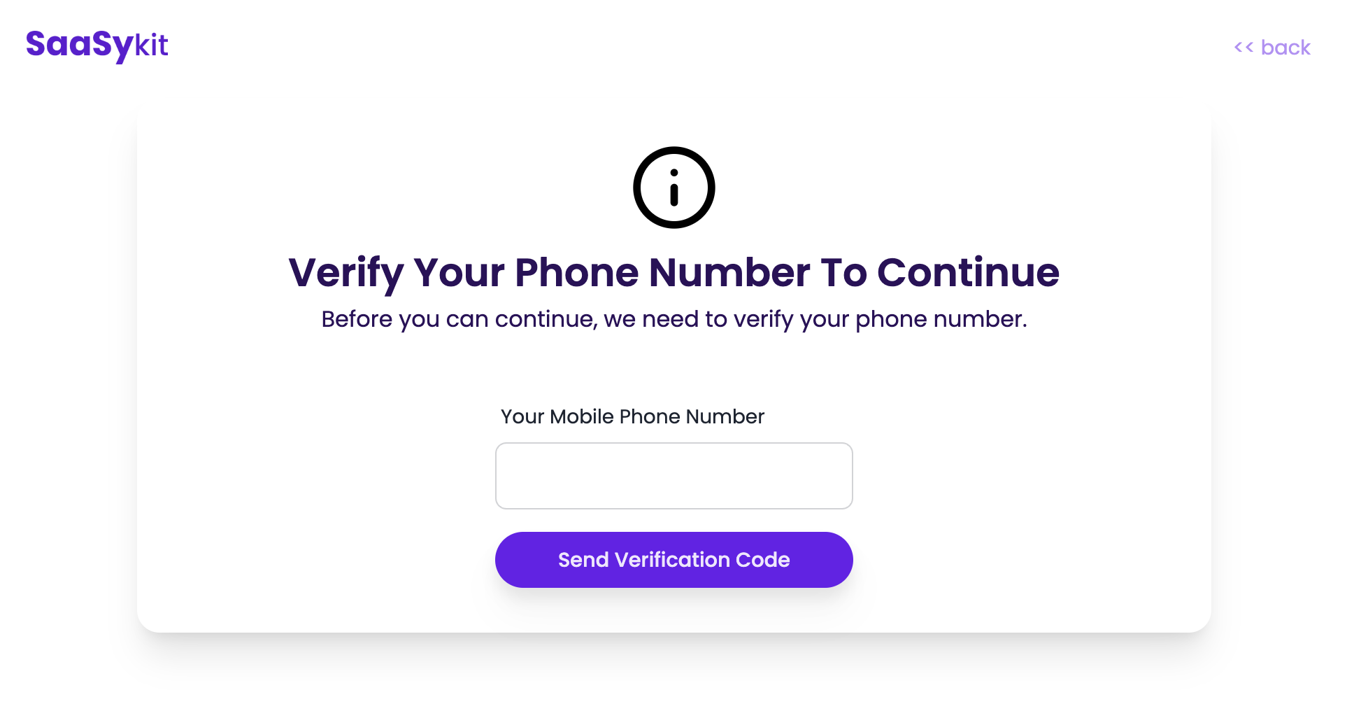 Verify phone number